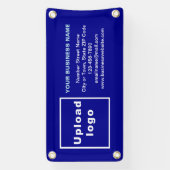 Marque d'entreprise sur une petite bannière bleue (Verticale)
