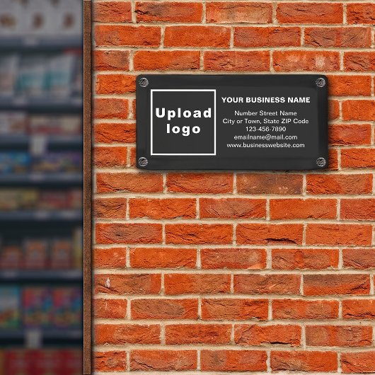 Marque d'entreprise sur une petite bannière noire