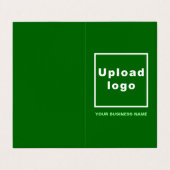 Marque et produit sur Carte de visite plié vert (Extérieur déplié)