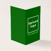 Marque et produit sur Carte de visite plié vert (Extérieur)