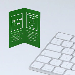 Marque et produit sur Carte de visite plié vert