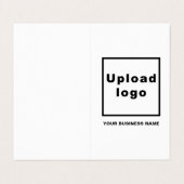 Marque et produit sur le Carte de visite plié blan (Extérieur déplié)