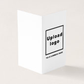 Marque et produit sur le Carte de visite plié blan (Extérieur)