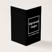 Marque et produit sur le Carte de visite plié noir (Extérieur)