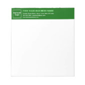 Marque Green Business en tête du petit Bloc-notes (Devant)