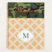 Marque Monogramme Tendance Orange Camouflage Damas (Devant)