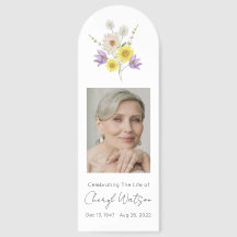 Marque-page de deuil photo florale simple