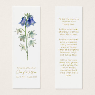 Marque-page de deuil simple Bluebell