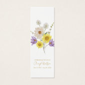 Marque-page de deuil simple de fleur sauvage (Devant)
