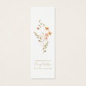 Marque-page de deuil simple de fleur sauvage (Devant)