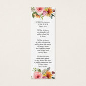 Marque-page de funérailles de photo florale (Dos)