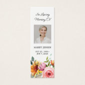 Marque-page de funérailles de photo florale (Devant)