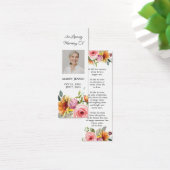 Marque-page de funérailles de photo florale (Bureau)