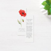Marque-page de mémorial de deuil simple coquelicot (Bureau)