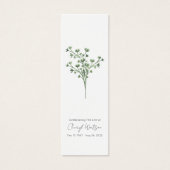 Marque-page mémorial simple Gypsophile pour funéra (Devant)