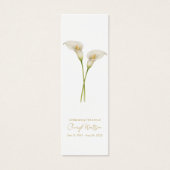Marque-page mémorial simple lys calla funéraire (Devant)