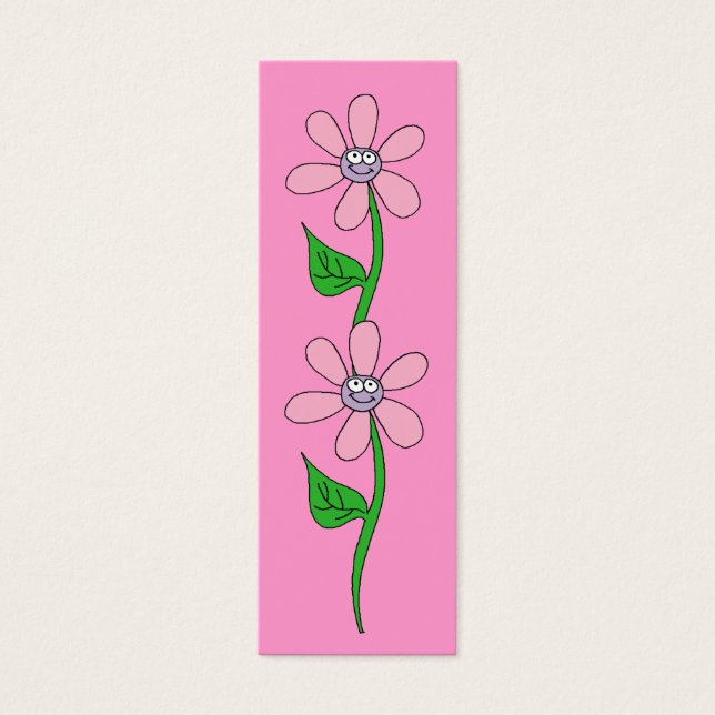 Marque-page pour filles Fleurs roses (Devant)