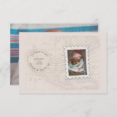 Marque postale et Faire-part de naissance de voyag (Devant / Derrière)