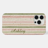Marque rayée rose vert tendance (Verso Horizontal)