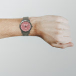 Marque Red Business sur la montre Homme<br><div class="desc">Logo de votre entreprise sur arrière - plan rouge sur montre pour hommes. Accessoire que vous pouvez inclure dans vos produits promotionnels, cadeaux ou cadeaux offerts à vos clients ou clients pour annoncer votre entreprise ou promouvoir votre marque. Montre personnalisable que vous pouvez mettre votre logo d'entreprise pour construire la...</div>