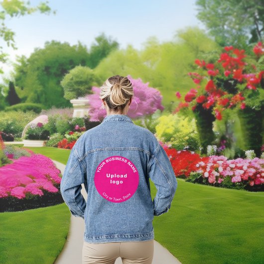 Marque ronde rose sur la veste Denim pour femmes