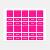 Marque sur Étiquette de vêtements Rectangle rose (Feuille)
