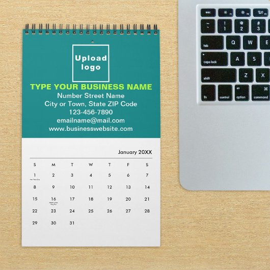 Marque turquoise Green Business sur Calendrier