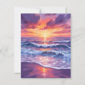 Marque violette | Carte de vague violette Sunset O (Devant)