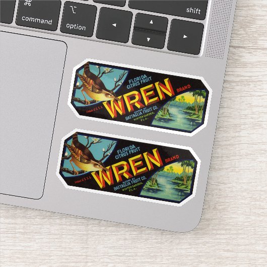 Marque Wren Florida Citrus Étiquette de fruits (Détail)