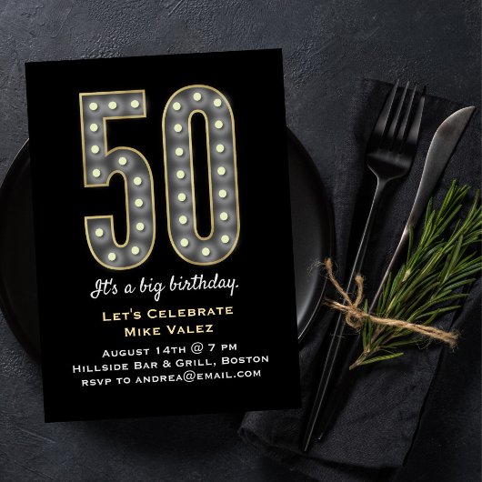 Marquee 50 ans Anniversaire Invitation