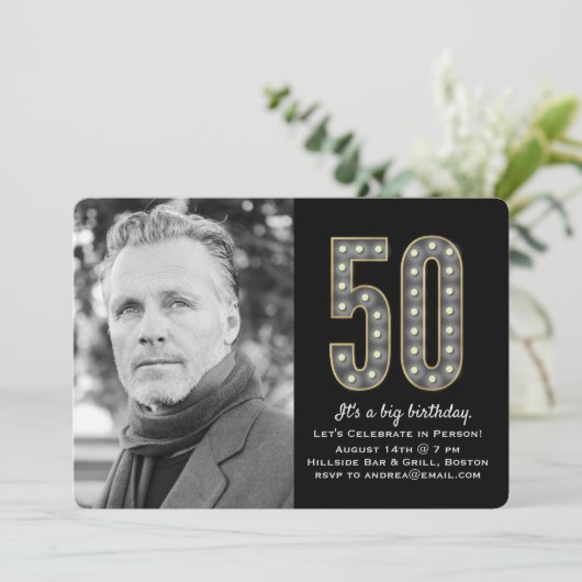 Marquee 50 jaar Fotouitnodiging Kaart (Staand voorkant)