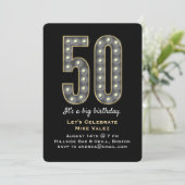 Marquee 50 jaar verjaardag uitnodiging (Staand voorkant)