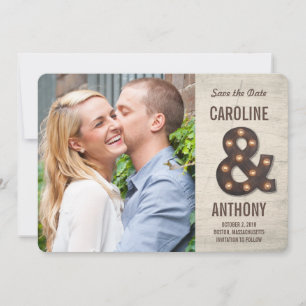 Marquee Ampersand Photo Enregistrer La Carte Date