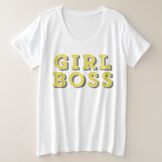Marquee Jaune Typographie Girl Boss Déclaration (Design devant)