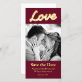 Marquee Lichten opslaan Datum fotokaart Save The Date (Voorkant / Achterkant)