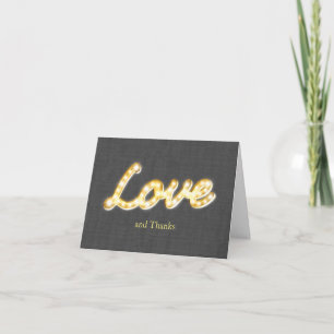 Marquee Lights Bedanktkaart Grijs Jute Bedankkaart