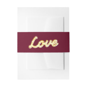 Marquee Lights Belly Band - marsala Uitnodigingen Wikkel
