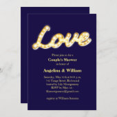 Marquee Lights Couple's Shower Invite Kaart (Voorkant / Achterkant)