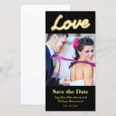 Marquee Lights Enregistrer le Carte photo de date (Devant / Derrière)