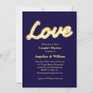 Marquee Lights Invitation de douche de couple