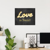 Marquee Lights Love is Sweet-chalkboard Poster (Thuiskantoor)
