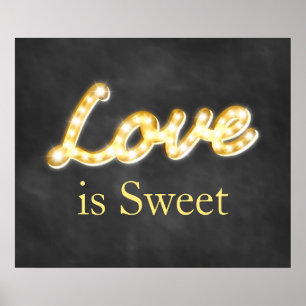  Marquee Lights Love is Sweet-chalkboard Poster