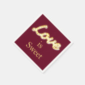 Marquee Lights Love is Sweet - marsala Servet (Hoek)