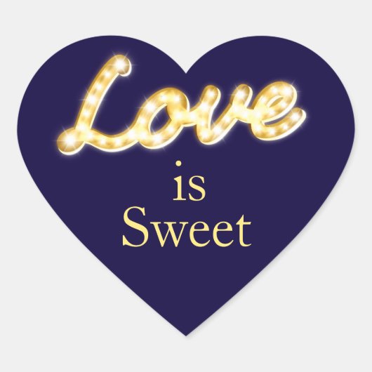 Marquee Lights Love is Sweet Sticker - bleu (Devant)
