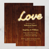 Marquee Lights Rehearsal Dinner Invite Kaart (Voorkant / Achterkant)