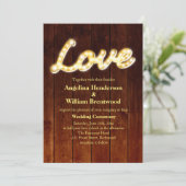 Marquee Lights Wedding Invite - schuurbord Kaart (Staand voorkant)