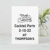 Marquer votre agenda Cocktail party Invitation (Debout devant)