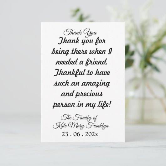 Marques à skis | Carte de script de Merci spécial (Debout devant)