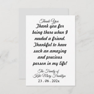 Marques à skis   Carte de script de Merci spécial