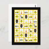 Marques de cartes de bingo Construction (Devant / Derrière)